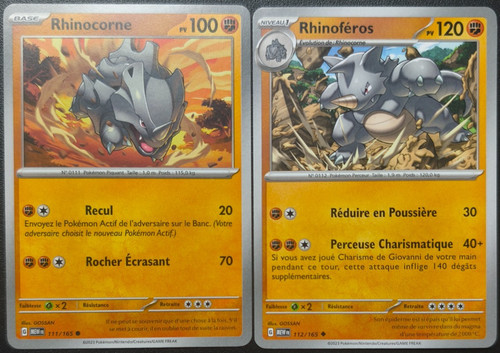 Lot cartes pokémon rhinocorne - pokémon,