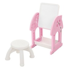 Ensemble table de jeu avec tableau magnétique 2 en 1 pour enfants tabouret HDPE
