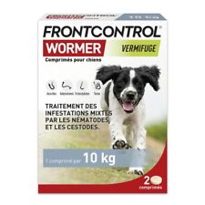 VERMIFUGE FRONTCONTROL POUR CHIENS 1 COMPRIMÉS PAR 10KG BOITE DE 2 COMPRIMÉS