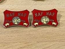 a 2 PINS PIN DIVERS MODE VETEMENT PARFUM VINTAGE NAF NAF COCHON DORE ARGENT