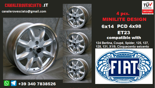 Jantes minilite pour fiat 14 - jantes,