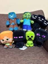 Lot de 7 mascottes en peluche Minecraft vente Alex Ender Man Creeper zombie etc.