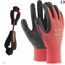 FUZZIO Lot de 12 paires de gants de travail pour homme - Taille 9 - Rouge -