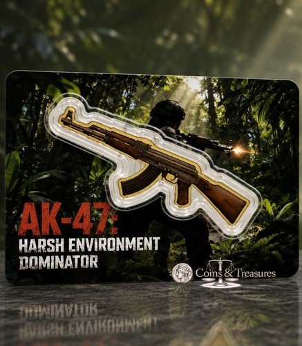 Carte pièce forme de - ak-47,