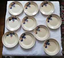 Assiettes anciennes ceramique Badonviller Modèle Tunis Fleurs bleu
