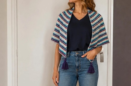 Cape poncho écharpe crochet - cape,