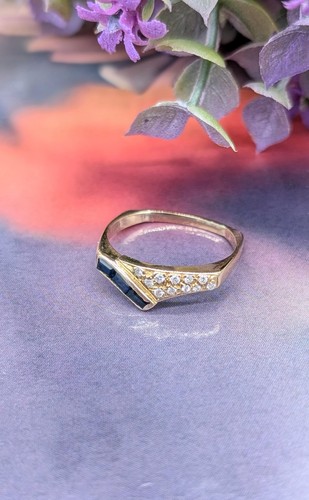 Bague saphirs baguette - or,