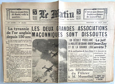 JOURNAL LE MATIN 21/8/1940