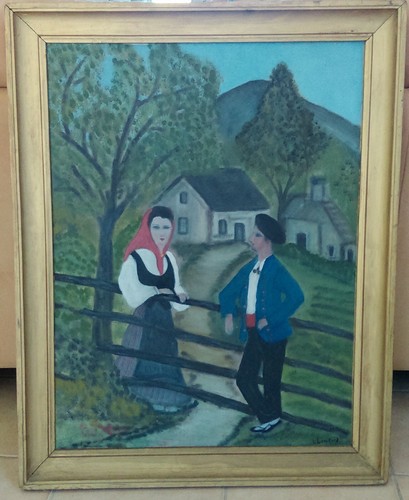 Peinture naïve pyrénées - peinture,