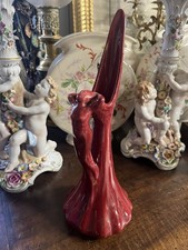 Jérôme Massier Aiguière en Faïence à Fond Jaspé « Sang de Bœuf » Art Nouveau