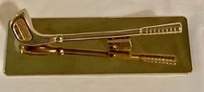 Beautiful vintage silver plated golf club desk paper/letter clip. In excellent c