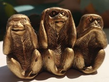 BIBELOT 3 SINGES RIEN VU RIEN DIT RIEN ENTENDU IDEAL IDEE CADEAU NOËL DECORATION