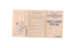 brevet sportif populaire ancien vieux papier 1956 escrime éducation nationale