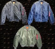 Blouson de pilote MA1 Bomber's US / USA flight jacket / vert olive, noir ou bleu