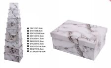 X Set 10 Pièces Boîtes Boîte Pour Cadeaux Plusieurs Mesures Roupées Marbre Blanc
