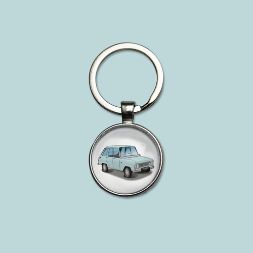 Porte clés bleu ciel - bleu,