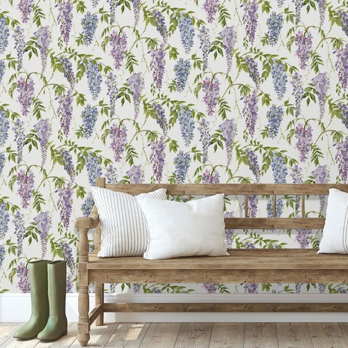 Papier peint fleurs - peint, de
