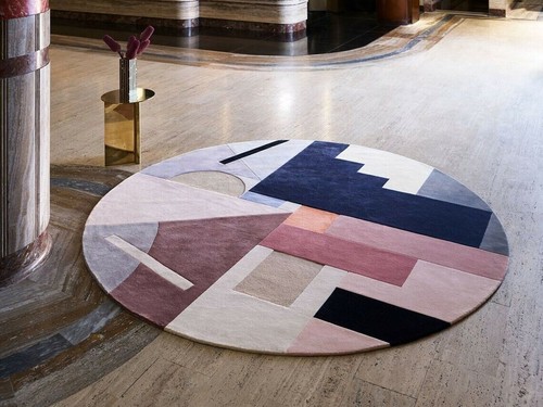 Tapis rond laine touffetée - rond, en