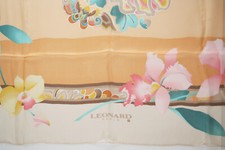 LEONARD foulard en soie état NEUF 90x90 cm silk scarf NEW condition