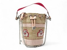 SAC A MAIN CHRISTIAN LOUBOUTIN MARIE JANE BUCKET EN RAFFIA PANIER HAND BAG 950€