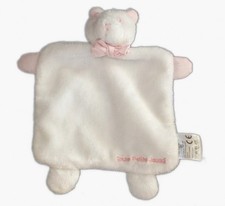 Doudou plat chat ours blanc