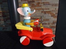 Ancien Jouet à Tirer EDUCALUX elephant en tacot en Bois et Plastique