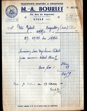 LILLE (59) TRANSPORT-AFFRETEUR ROUTIER / CAMION "M.-A. BOURLET" en 1950