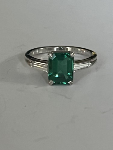 6892 bague platine pierre - 6892-,