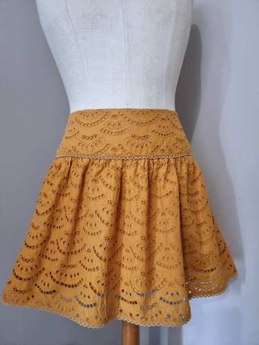 Jupe ocre broderies - :,