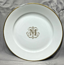 Sèvres Assiette Porcelaine Fin 19ème Monogramme or 3/8
