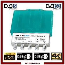Commutateur DiSEqC 4/1 Megasat, 4 Entrées Satellites 1 Sortie Récepteur HD 3D 4K