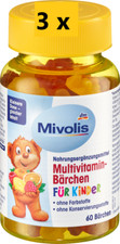 3 x ours multivitaminés Mivolis pour enfants, 60 pièces x 3 par 1 commande !