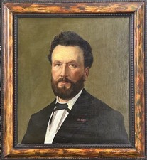 Original Antique Oil Canvas painting, 19th Century, Noble Male Portrait
