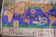 AFFICHE ancienne compléte Le Tour du Monde CHOCOLAT MEUNIER signée JANNOT