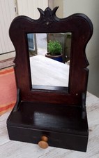 Ancienne coiffeuse de table à poser bois avec miroir et tiroir 31/15 cm H 49 cm