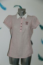 chemise manches courtes blanc rayée rouge femme KAPORAL taille M excellent état