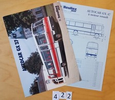 HEULIEZ BUS AUTOCAR GX 37- 47 Prospectus + fiche technique 2+4 pages 1984 F