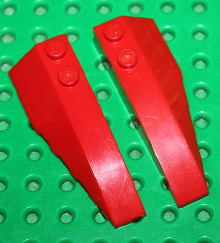 Lego red wedge 6x2 ref - lego,