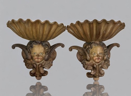 Paire anciens bénitiers du - paire, d'anciens