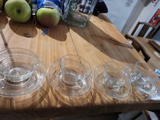 LOT 4 TASSES CAFE VERRE ANCIENNES VINTAGE GONDOLO