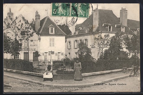 Cpa cosne square gambon avec - cosne,,