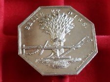 Jeton argent Octogonal Comice Agricole Seine Et Oise 1834 SUP +  28,5 mm 13 gr