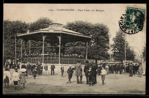 Cpa valenciennes place - cpa, verte