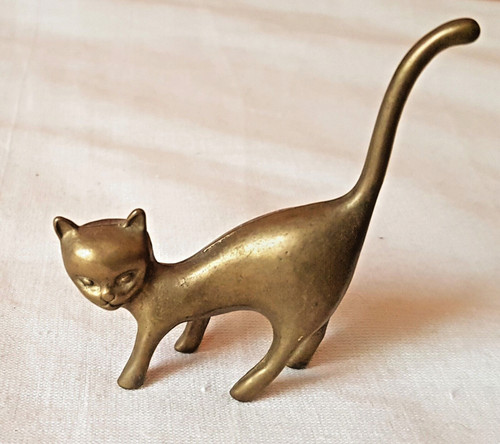 Figurine chat en bronze - figurine,