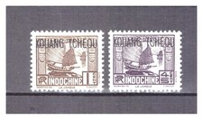 KOUANG - TCHEOU  N °   101 / 102 .   2  VALEURS  JONQUE  NEUVES    *  SUPERBE .