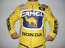 HONDA CAMEL Veste en Cuir de Motard Veste Motard en Cuir Veste en Cuir de Moto