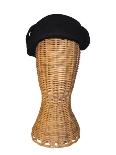 Chapeau vintage feutre noir - en,