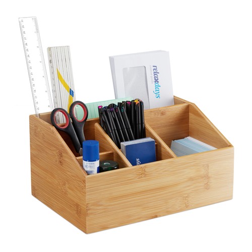 Organiseur bureau bambou - organiseur,