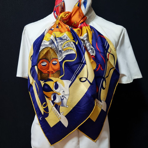 Rare vintage hermes soie scarf - soie,