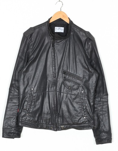 Veste coton enduit noir - veste,
